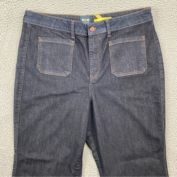 Maeve by Anthropologie Women's High-Rise Flare Dark Wash Jeans - Size: 34p - Picture 2 of 13